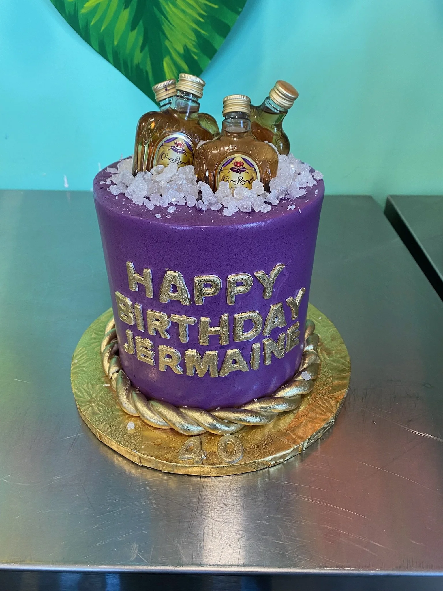 Purple violet sculpted 3d birthday cake