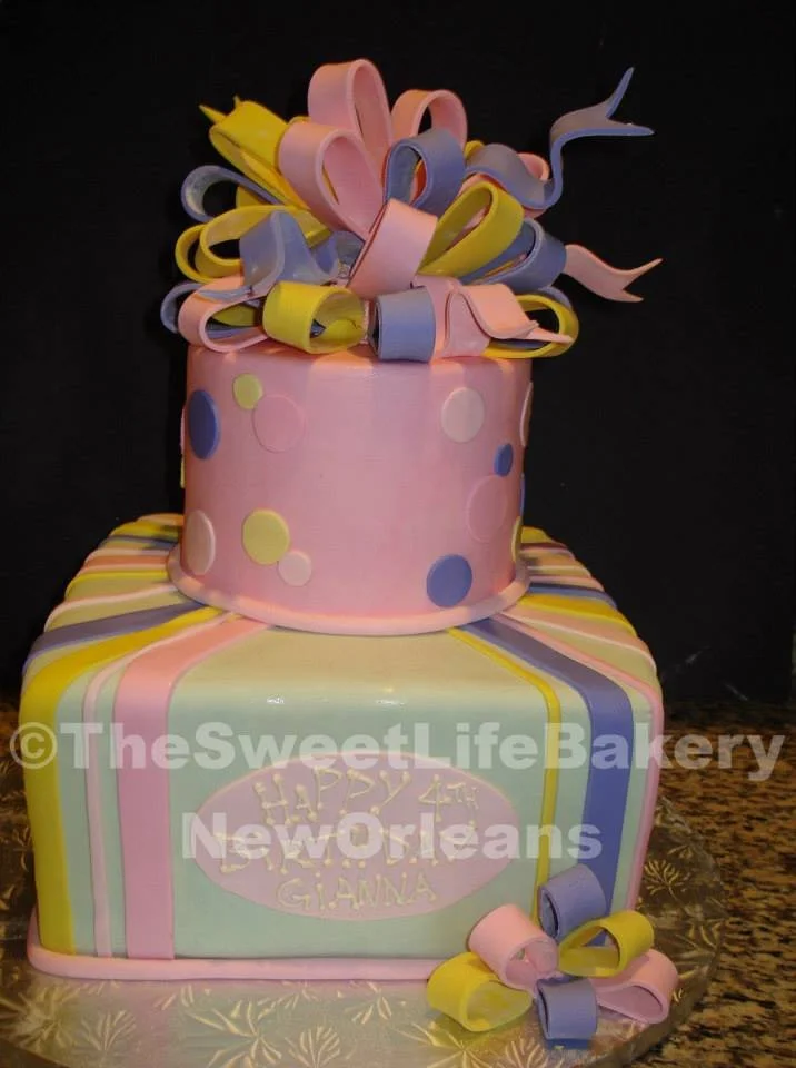 Pink gold fantasy floral birthday cake