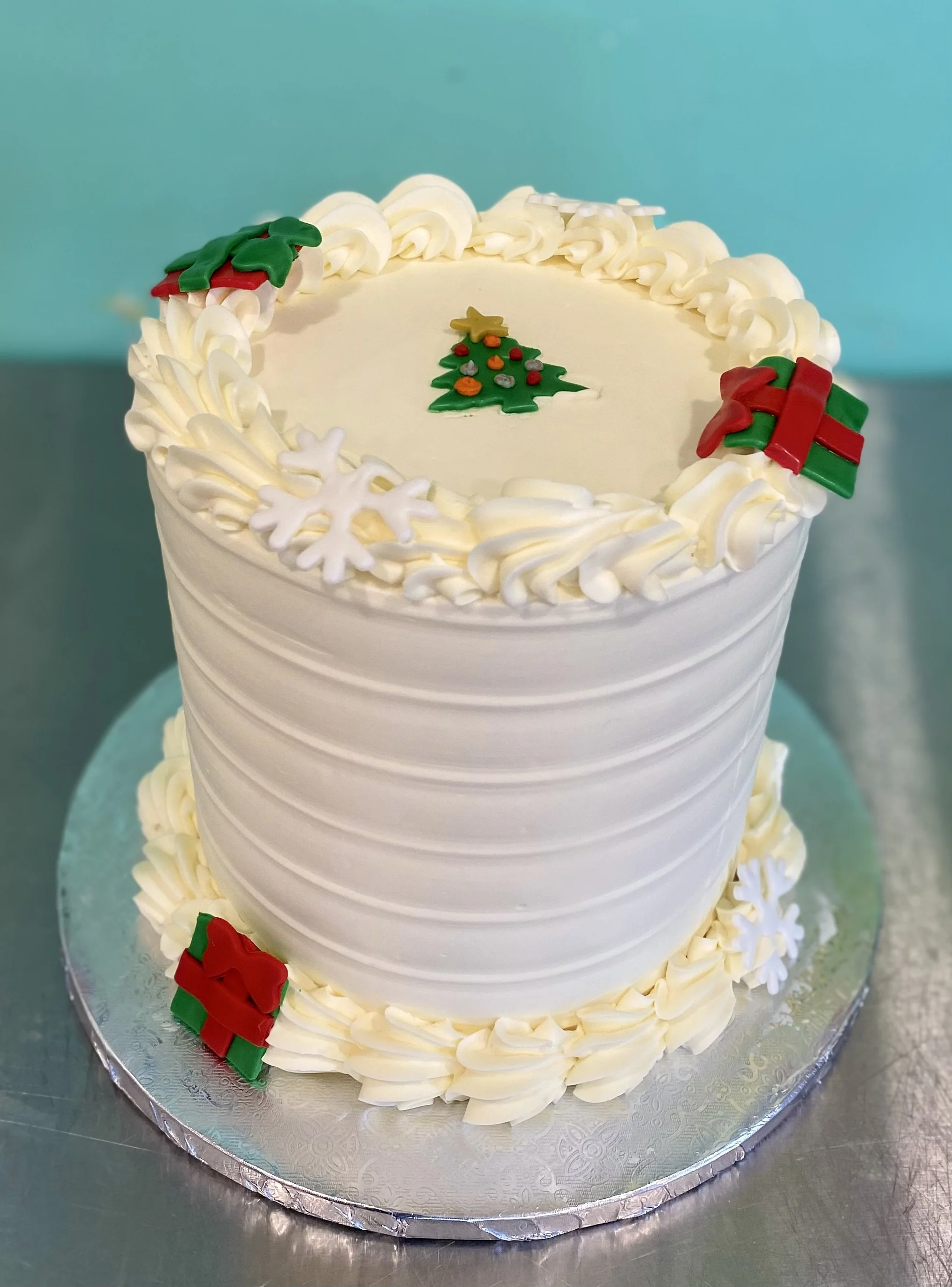 White christmas holly berries cake