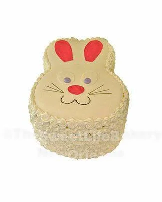 White easter bunny rabbit face cake