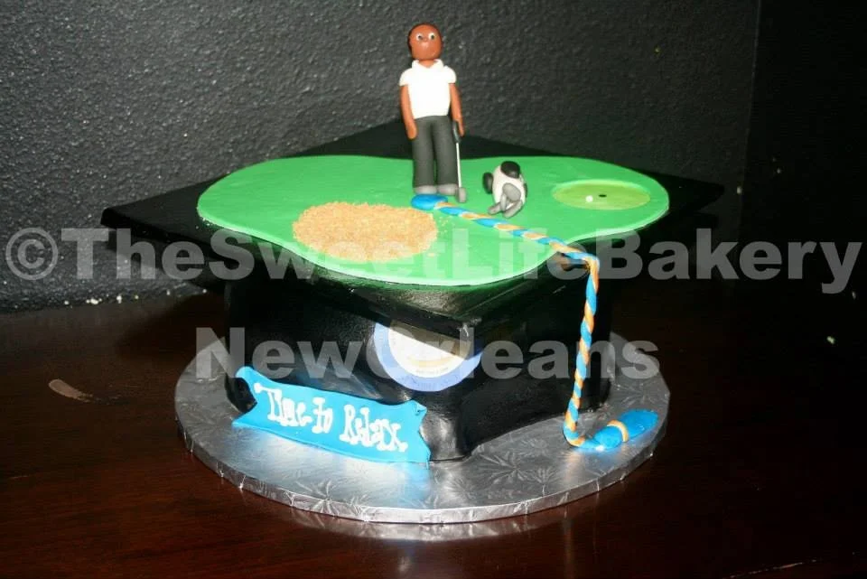Green blue graduation cake medical school topper