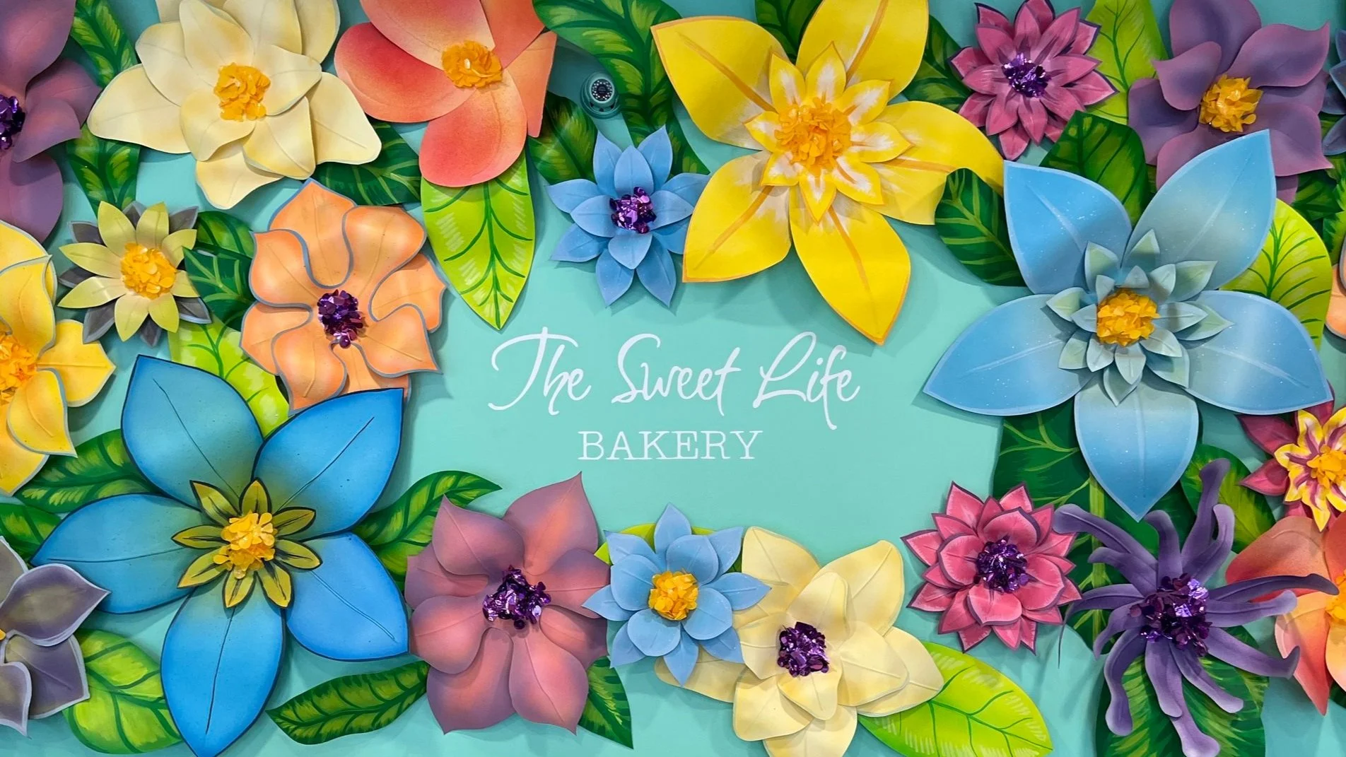 Colorful tropical flowers decorative graphic not cake