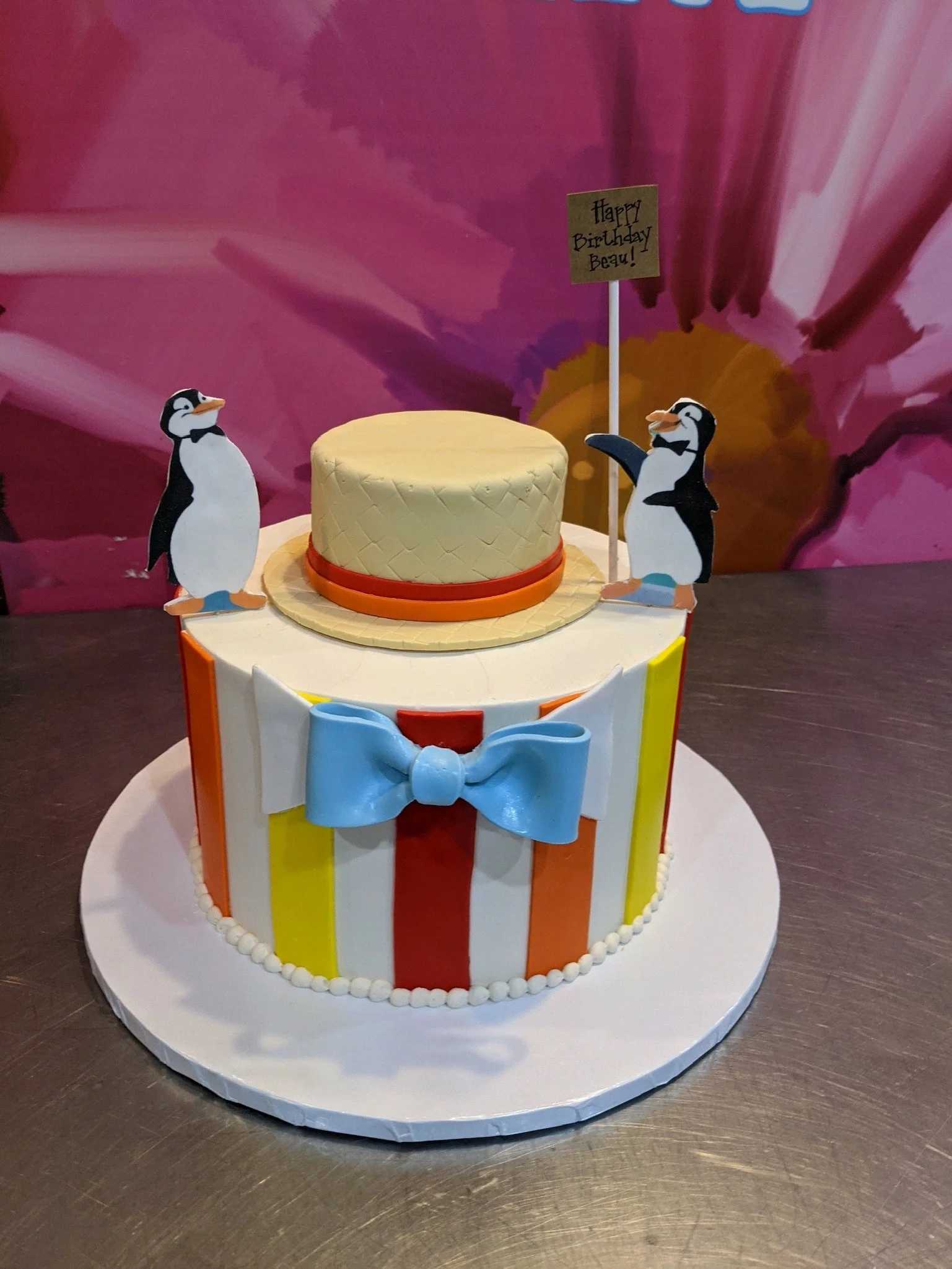 Blue circus carnival boy birthday cake