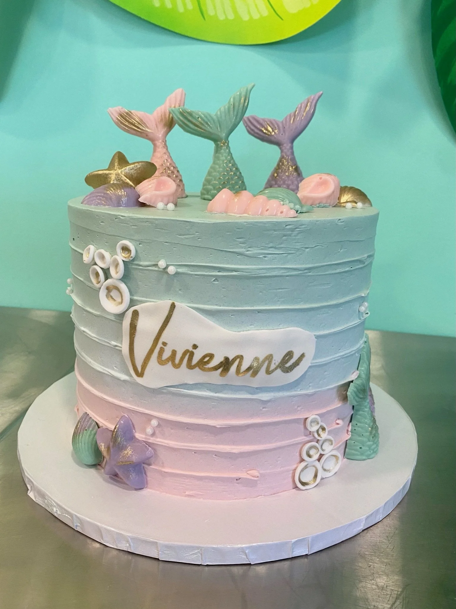 Pink blue baby shower cake rocking horse carousel