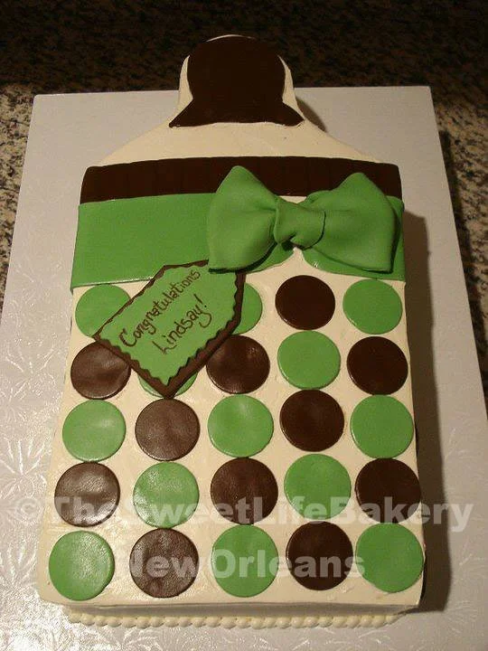 Green black brown baby shower name board cake